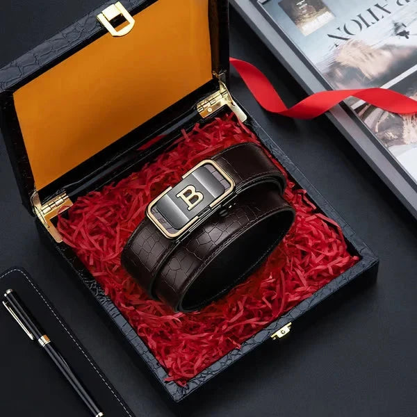 Men's Leather Automatic Buckle Belt _BUY 1 GET 1 FREE (Black & Brown) @ Just Rs.499/-