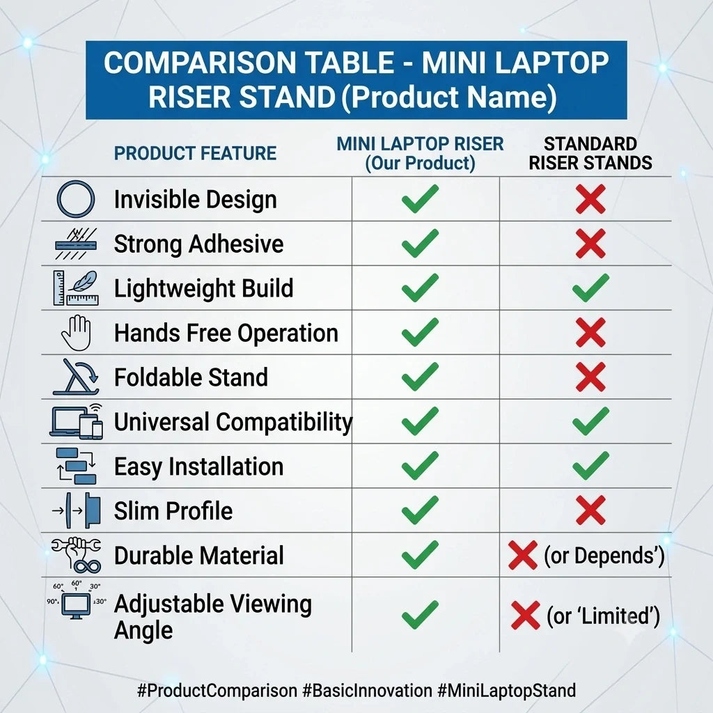 DeskLift™ - Compact Laptop Legs | Ergonomic Incline & Enhanced Airflow | Strong Stick | Lightweight Metal
