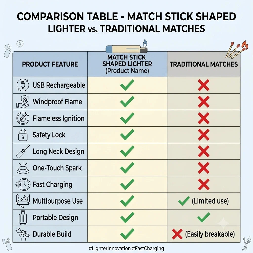 MatchStick™ - Rechargeable Lighter | Long Handle | Type-C Charging