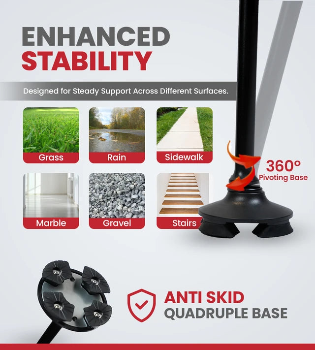 Folding Walking Stick with LED Light and Alarm.(BUY 1 GET ONE FREE)