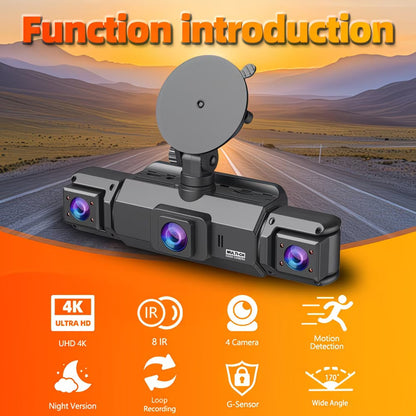Car Dashboard Camera with 360° With Night Vision 4K Quad-channel