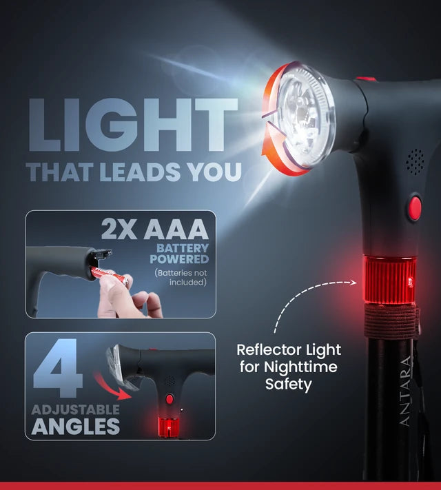 Folding Walking Stick with LED Light and Alarm.(BUY 1 GET ONE FREE)