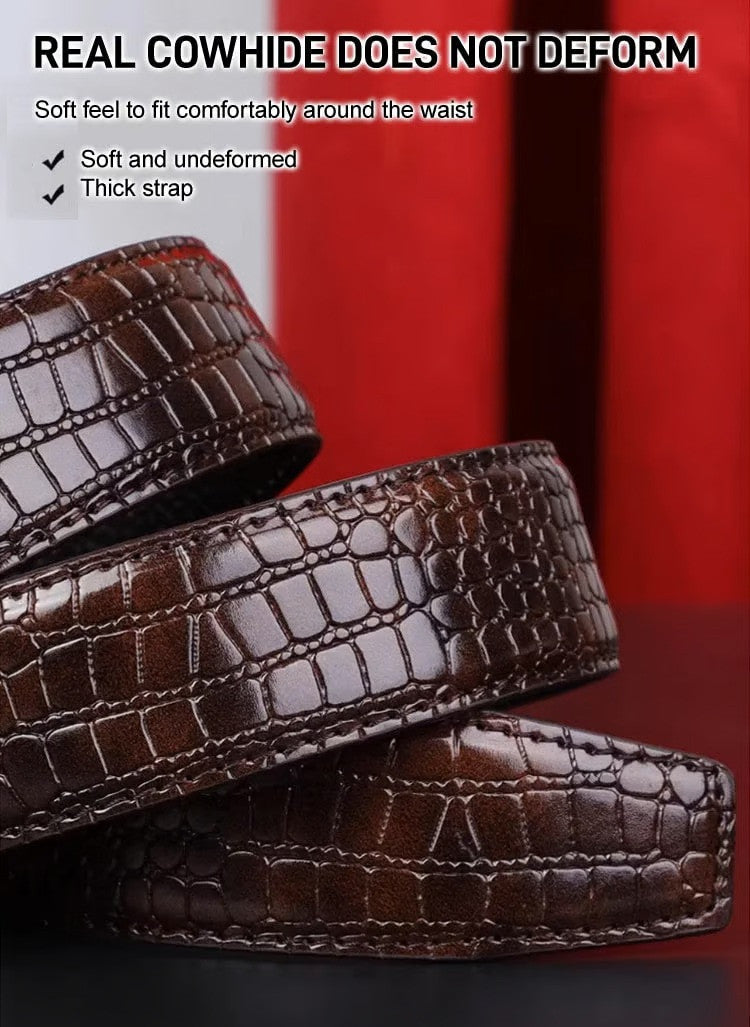 Men's Leather Automatic Buckle Belt _BUY 1 GET 1 FREE (Black & Brown) @ Just Rs.499/-