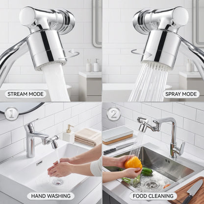 RotatingTapExtension™ -  Multi-Mode Water Flow | 3-Way Spray Head | Rust Resistant