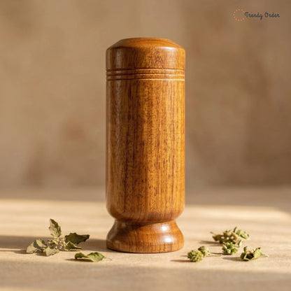 Vijaysar Glass Wooden Tumbler for Diabetes Control