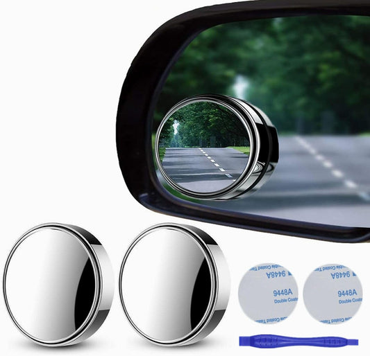 Blind Spot Mirrors For Cars - Waterproof 360°Rotatable HD Convex Rear View Mirror-Mirror Accessories- Universal (pack of 2)