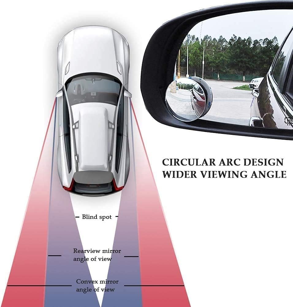 Blind Spot Mirrors For Cars - Waterproof 360°Rotatable HD Convex Rear View Mirror-Mirror Accessories- Universal (pack of 2)