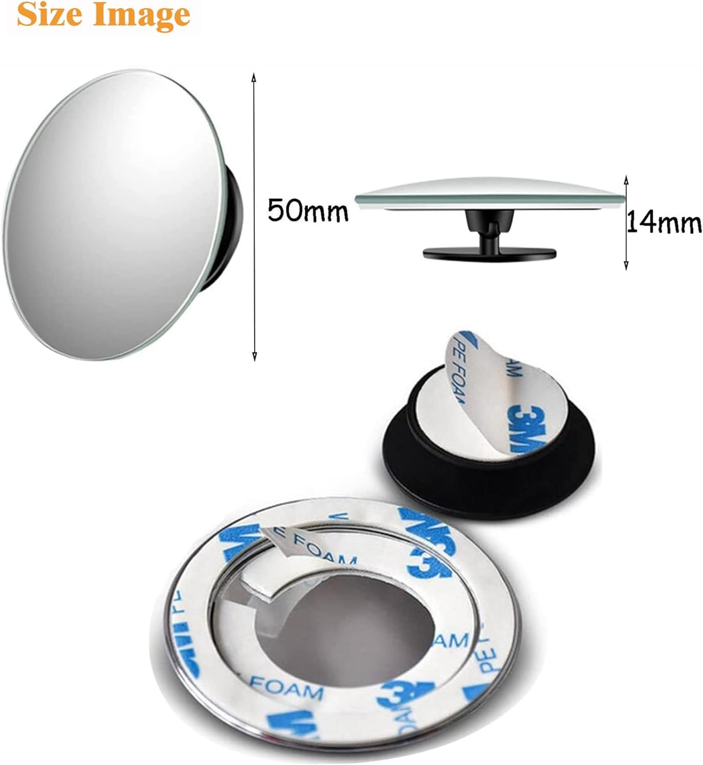 Blind Spot Mirrors For Cars - Waterproof 360°Rotatable HD Convex Rear View Mirror-Mirror Accessories- Universal (pack of 2)