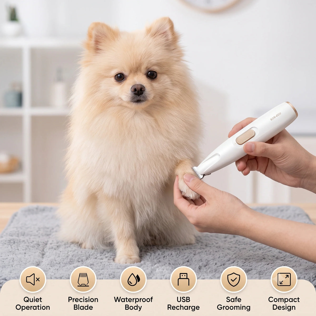 PawTrim™ - Pet Hair Trimmer | Low Noise | Compact & Rechargeable | Waterproof