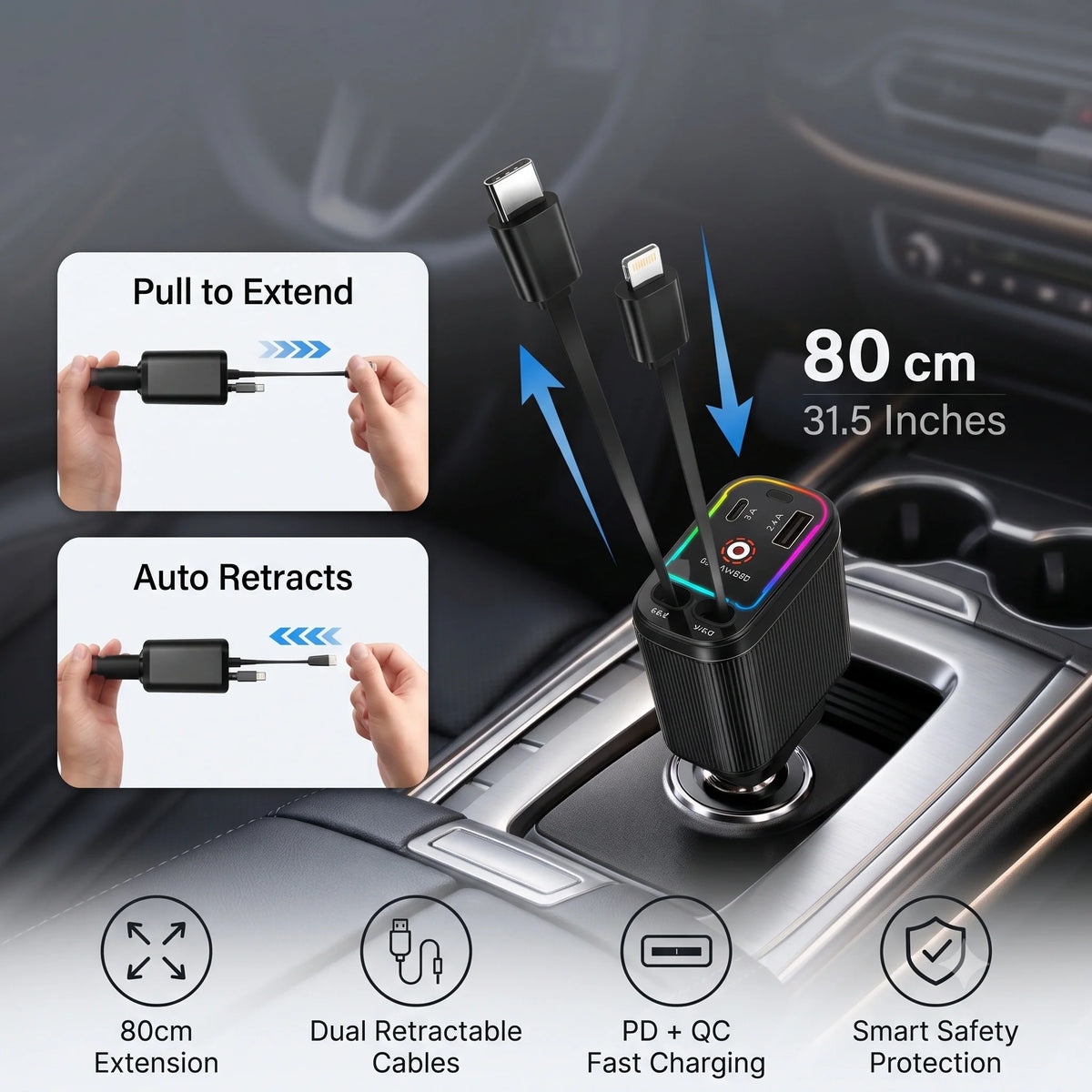 CarChargePro™ – 4-in-1 Fast Car Charger(BUY 1 GET 1 FREE)