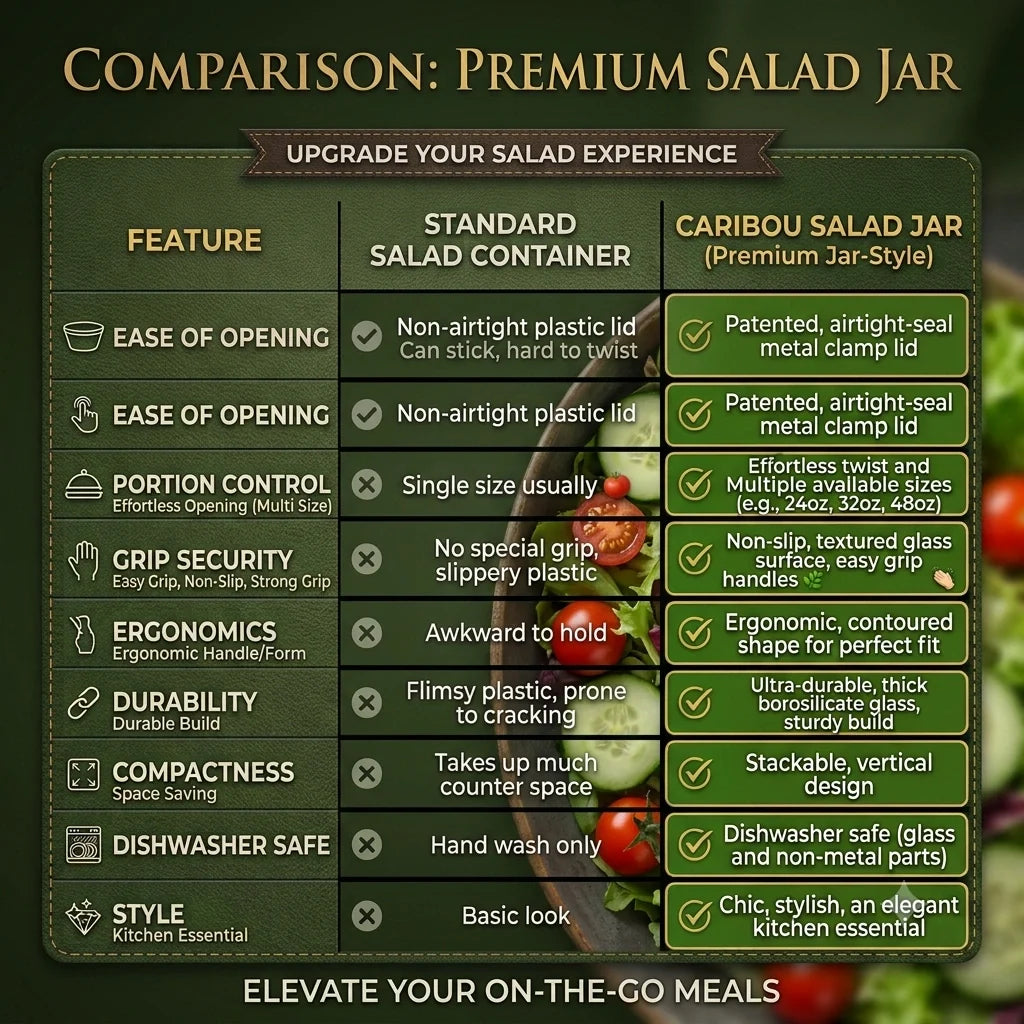 MealJar™ — Salad & Meal Prep Jar | Side Opening | Portable Design