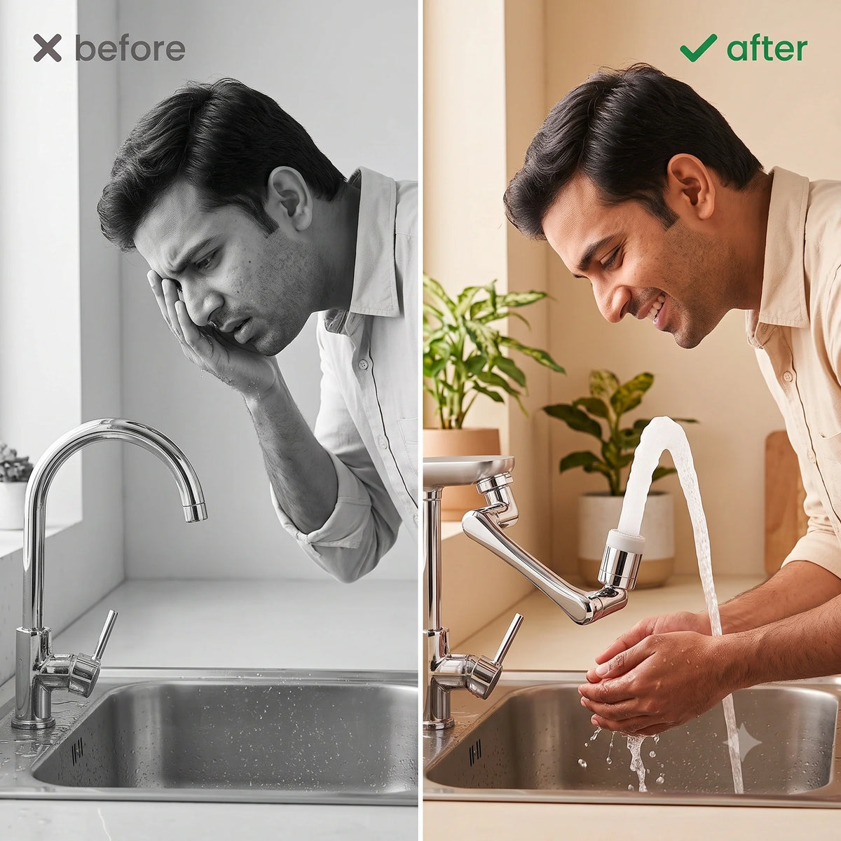 RotatingTapExtension™ -  Multi-Mode Water Flow | 3-Way Spray Head | Rust Resistant