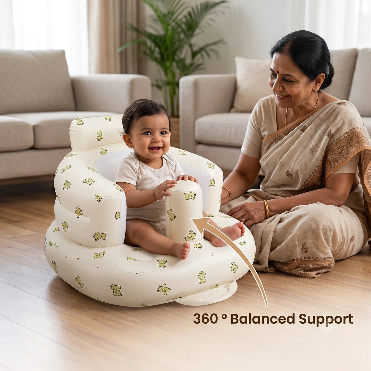 BabyNest™ - Premium Toddler Sofa | 360° Safety Support | Portable Inflatable Design