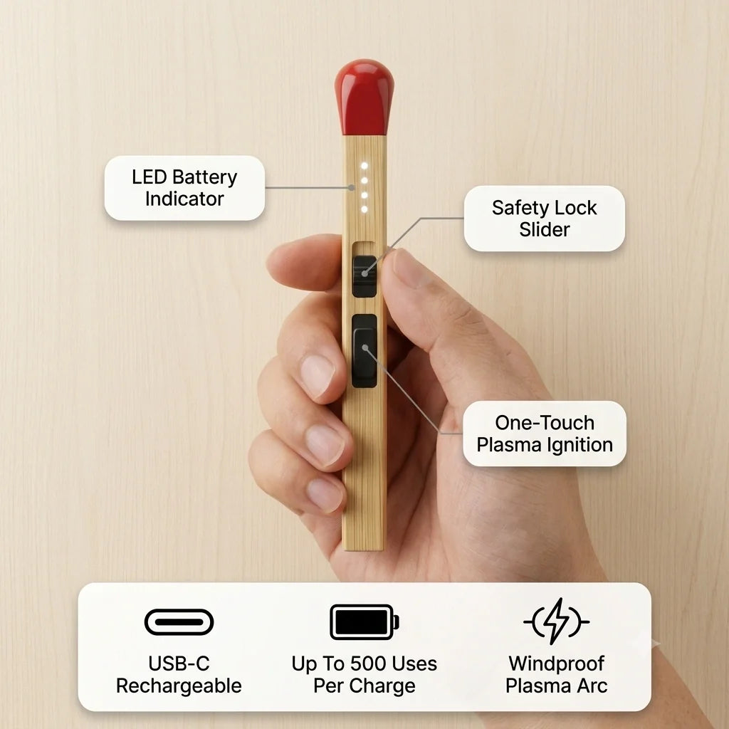MatchStick™ - Rechargeable Lighter | Long Handle | Type-C Charging