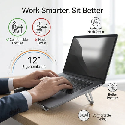 DeskLift™ - Compact Laptop Legs | Ergonomic Incline & Enhanced Airflow | Strong Stick | Lightweight Metal