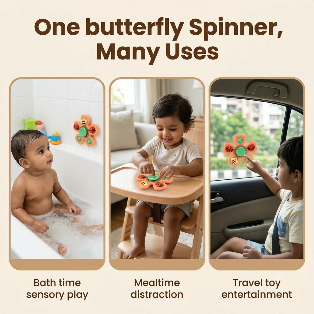 HappySpin™ - Colourful Interactive Baby Toy | Sensory Stimulation | Easy Stick & Spin
