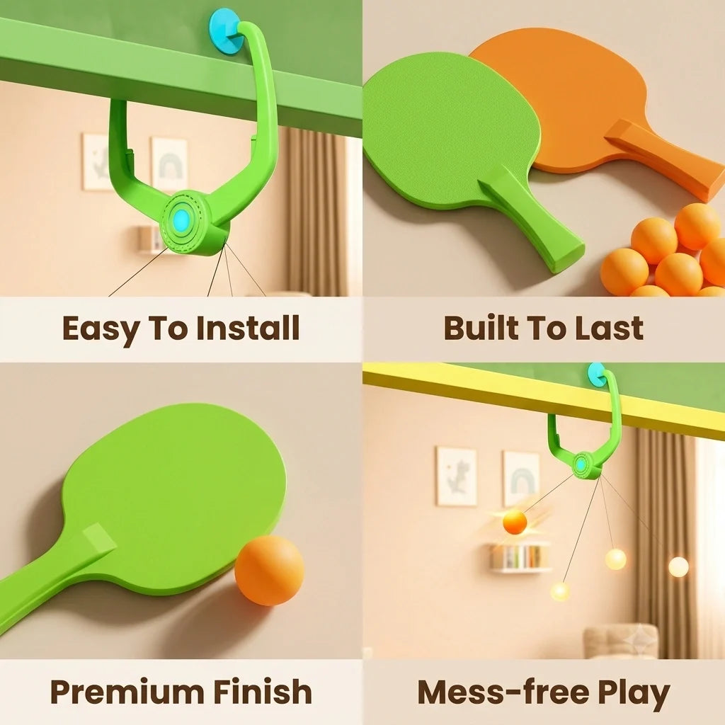 SoloPong™ - Rebound Table Tennis Trainer | Solo Practice | Hand-Eye Coordination | Portable