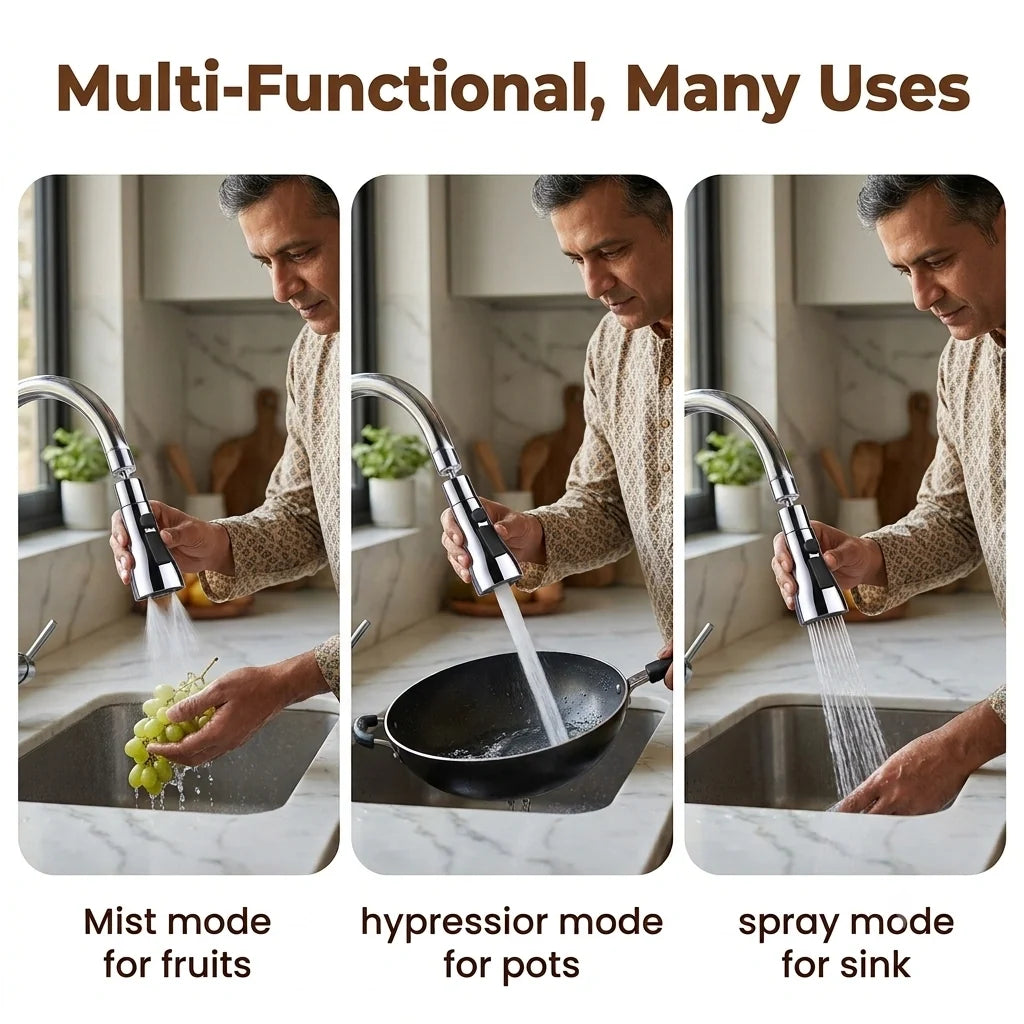 TapTwistJet™ -  Water Nozzle | Adjustable Angle | Quick Connect | Easy Cleaning