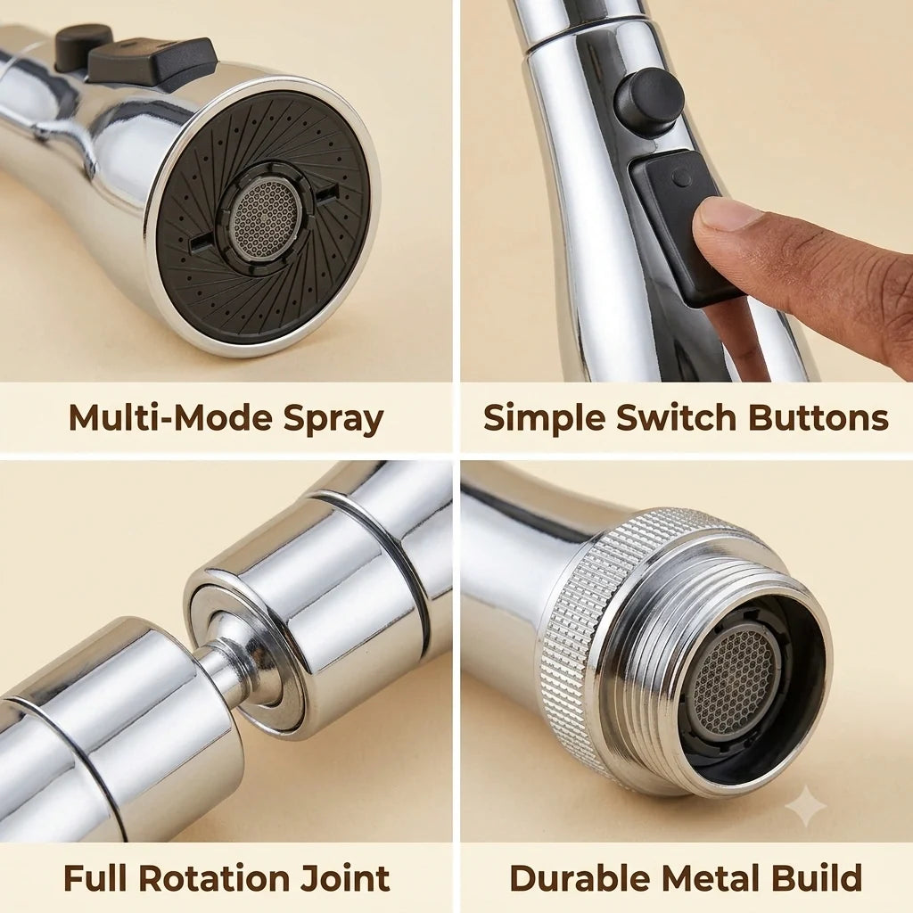 TapTwistJet™ -  Water Nozzle | Adjustable Angle | Quick Connect | Easy Cleaning