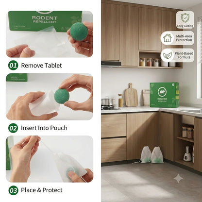 HomePestGuard™ - Rodent & Pest Repellent Tablets | Peppermint Infused | No-Kill Formula | Upto 30 Days Protection