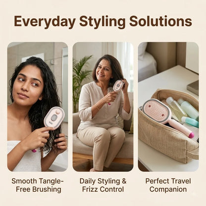 AirComb™ — Electric Steam Brush | Lightweight ABS Design | Air-Padded Massage