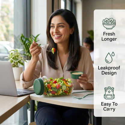 MealJar™ — Salad & Meal Prep Jar | Side Opening | Portable Design