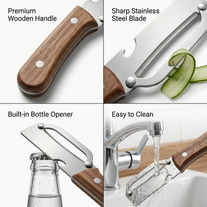 FreshPeel™ -2in1 Vegetable Peeler + Bottle Opener | Clean Peeling | Stainless Steel Blade