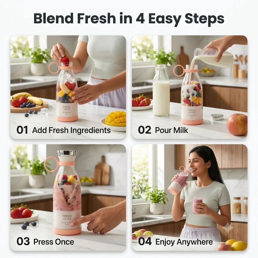NutriBlend™ - Portable Electric Mixer | Bottle Blender | Fast Blades | Cord-Less