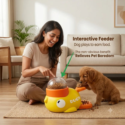 PawPress™ - Interactive Pet Feeder | Press-to-Release Treats | Slow Eating