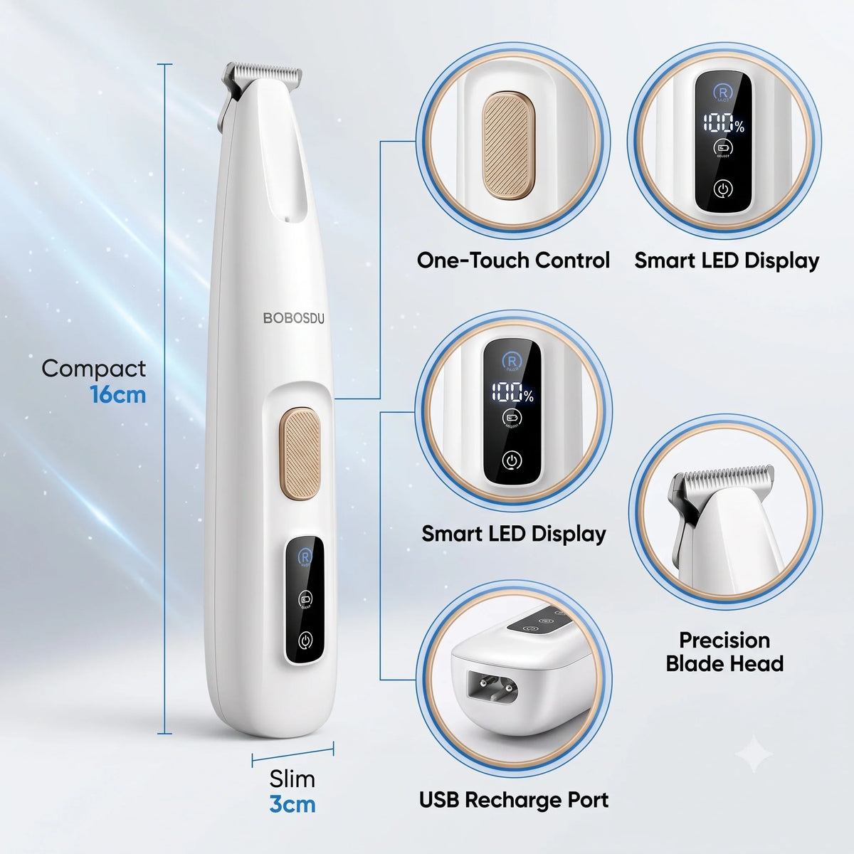 PawTrim™ - Pet Hair Trimmer | Low Noise | Compact & Rechargeable | Waterproof