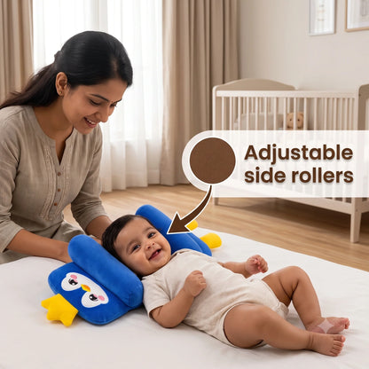 HeadHug™ - Baby Head Support Pillow | Adjustable Ergonomic Fit | Soft Cotton Comfort