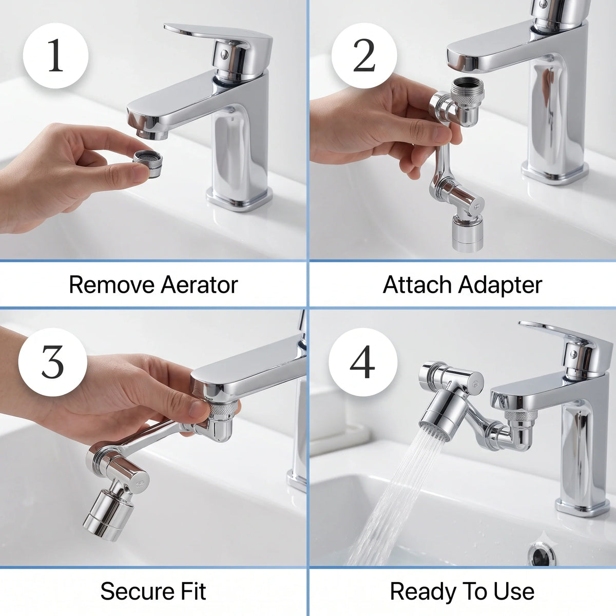 RotatingTapExtension™ -  Multi-Mode Water Flow | 3-Way Spray Head | Rust Resistant