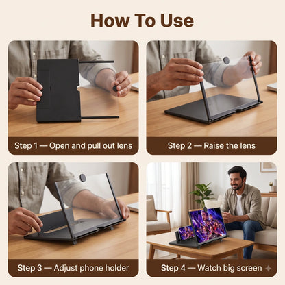 MaxVision™ — Mobile Magnifier | Cinema-Like Display| Adjustable Angle |Travel Friendly