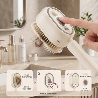 AirComb™ — Electric Steam Brush | Lightweight ABS Design | Air-Padded Massage