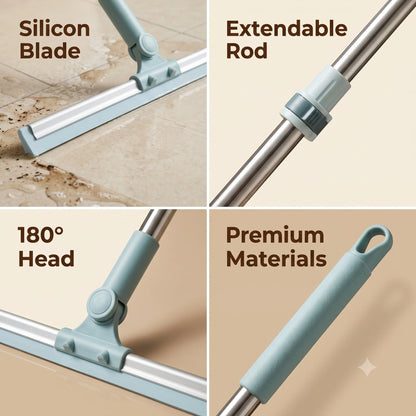 FlexiWipe™ — Multipurpose Wiper | Extendable-Rod | Silicon Blade | 180° Head