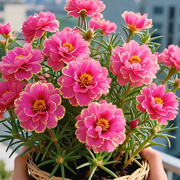 🌸 BUY 1 GET 1 FREE! 🌸Golden Lace Portulaca🌸✨ Brilliant Double Blooms for Effortless Summer Color