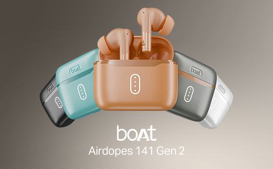Boat Airdopes 141 Gen 2, 4 Mics ENx Tech, 48 Hrs Playback, Free Music Streaming, Fast Charge, Low Latency, IPX4, v5.4 Bluetooth Earbuds, TWS Ear Buds Wireless Earphones with mic (Active White)