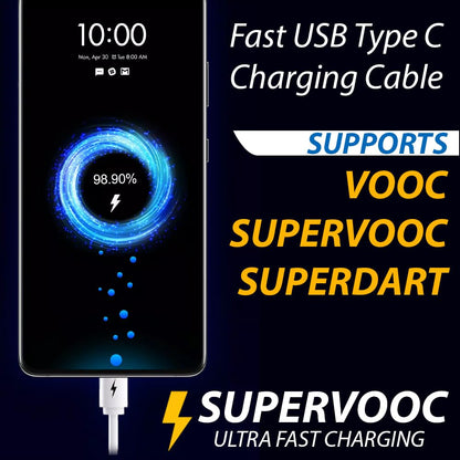 APFEN® 100W Fast Charging Cable Compatible With Realme 14/14Pro/13/13Pro/12/12Pro/11/11Pro/10/10Pro/9/9Pro/ Narzo N61/Narzo N65/Narzo 60/Narzo N53 (All Series)