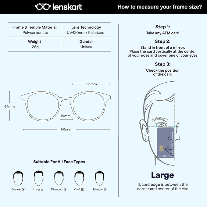 Vincent Chase By Lenskart | Full Rim Square | Polarized Stylish Sunglasses | 100% UV Protected | For Men & Women