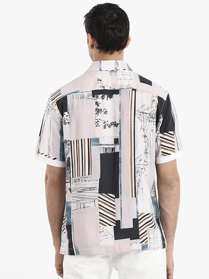 Rare Rabbit Boxy fit Abstract Print Shirt