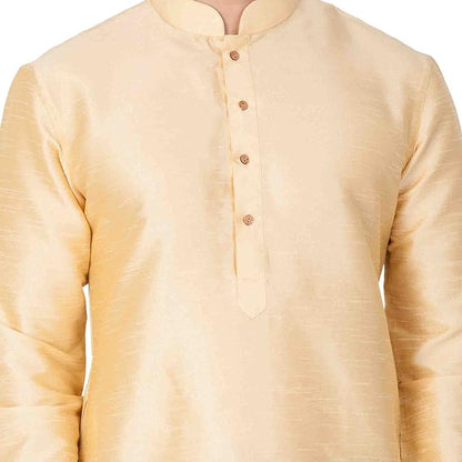 VASTRAMAY Men's Burgandy Silk Blend Only Kurta