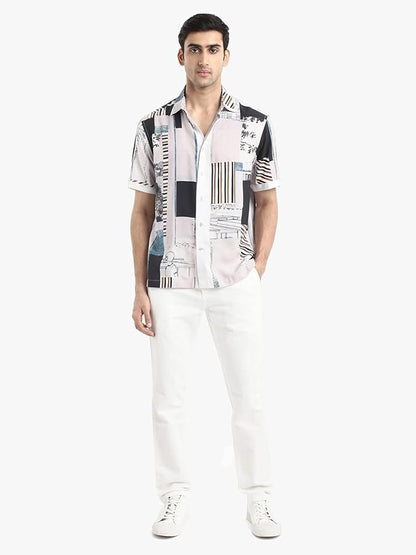 Rare Rabbit Boxy fit Abstract Print Shirt