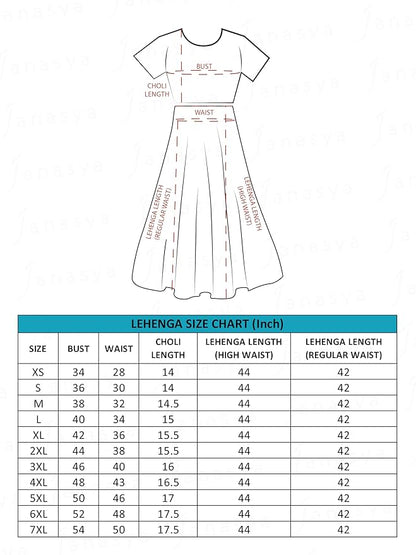 Janasya Women's Cotton Block Print Lehenga Choli With Dupatta
