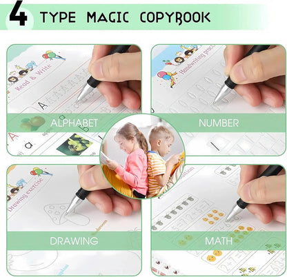 Kid's Magic Reusable CopyBook (10 Refill, 4 Book, 1 Pen, 1 Grip) ⭐⭐⭐⭐⭐ (224 reviews)4.8 Rated By Our Customers