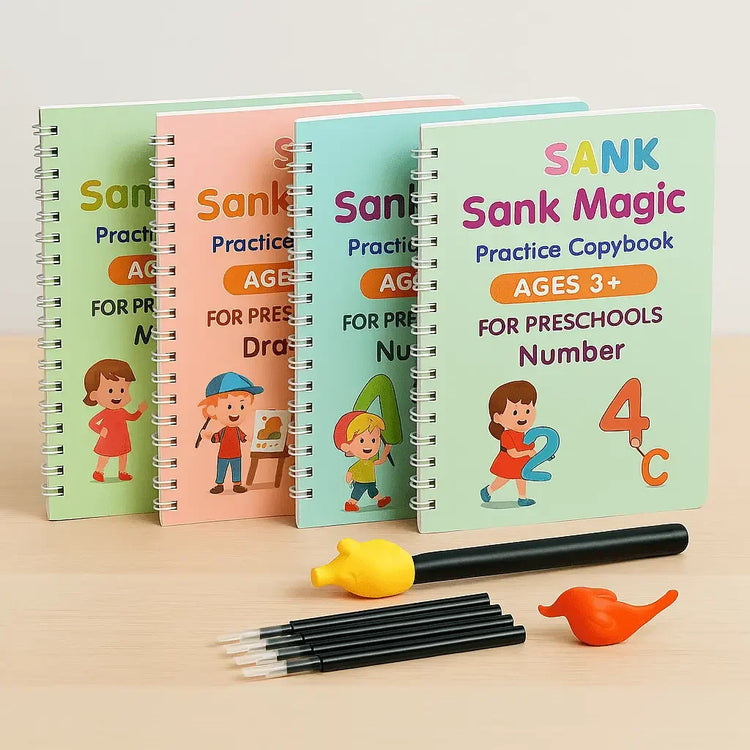 Kid's Magic Reusable CopyBook (10 Refill, 4 Book, 1 Pen, 1 Grip) ⭐⭐⭐⭐⭐ (224 reviews)4.8 Rated By Our Customers
