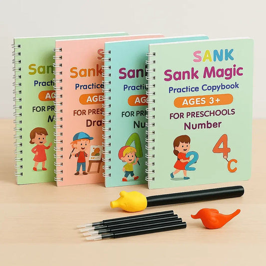 Kid's Magic Reusable CopyBook (10 Refill, 4 Book, 1 Pen, 1 Grip) ⭐⭐⭐⭐⭐ (224 reviews)4.8 Rated By Our Customers